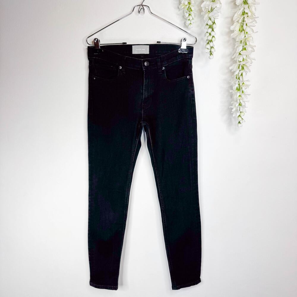 EVERLANE mid rise faded black jeans slim fit tapered